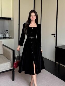 เดรสสีดำสุภาพ เรียบหรู ดูดี เหมาะกับทุกโอกาส | เดรสผู้หญิงแฟชั่นสุภาพ