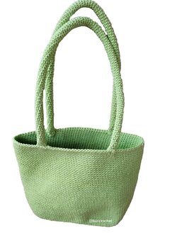 Bancrochet กระเป๋าถักโครเชต์ crochet bag เขียว 24*32*9 สาย29 cm
