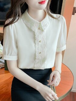 เสื้อลูกไม้ แขนสั้น