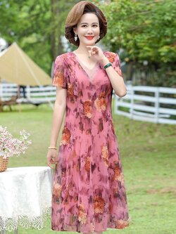 เดรสวัยผู้ใหญ่40-60ปี เดรสคุณแม่ ชุดเดรสทำงานวัยผู้ใหญ่ แบรนด์ MAMA DRESS