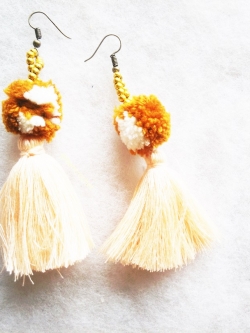 ต่างหูถักโครเชต์ crochet earrings หลากสี 4-6 นิ้ว