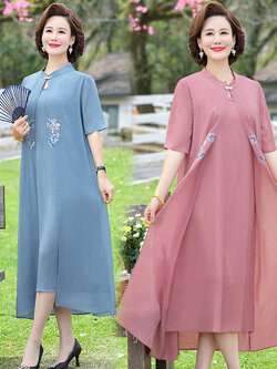 เดรสวัยผู้ใหญ่40-60ปี เดรสคุณแม่ ชุดเดรสทำงานวัยผู้ใหญ่ แบรนด์ MAMA DRESS