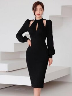 เดรสสีดำสุภาพ เรียบหรู ดูดี เหมาะกับทุกโอกาส | เดรสผู้หญิงแฟชั่นสุภาพ