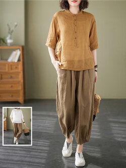 เสื้อลินิน เสื้อผ้าฝ้ายลินิน เสื้อเชิ้ตผ้าลินิน