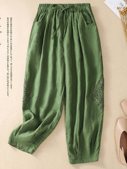 กางเกงผ้าลินิน กางเกงผ้าลินินหญิง กางเกงผ้าลินิน เอว ยางยืด