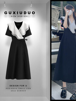 เดรสแขนสั้นมีไซส์L-4XLอก38-47นิ้ว