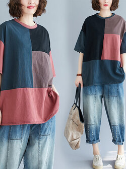 เสื้อผ้าฝ้าย เสื้อผ้าลินิน สไตล์ฤดูร้อน BY Lian Zhi Cotton and linen art สไตล์VINTAGE มีขนาดไซส์อกประมาณ 35-40 นิ้ว