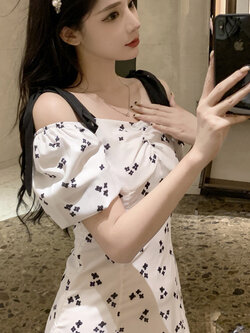 เดรสแขนสั้นมีไซส์L-4XLอก38-47นิ้ว