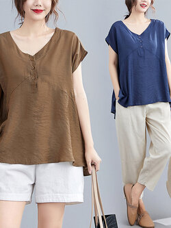 เสื้อผ้าฝ้าย เสื้อผ้าลินิน สไตล์ฤดูร้อน BY Lian Zhi Cotton and linen art สไตล์VINTAGE มีขนาดไซส์อกประมาณ 35-40 นิ้ว