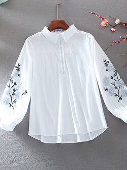 เสื้อลินิน เสื้อผ้าฝ้ายลินิน เสื้อเชิ้ตผ้าลินิน ปักลายสวยๆด้วยด้าย สไตล์VINTAGE BY Dreamroom