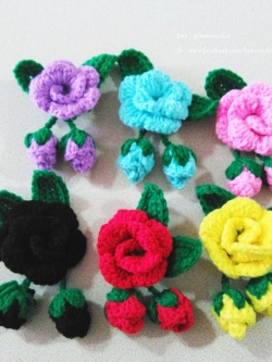 ดอกไม้ถัก สำหรับทำพวงกุญแจ ยางรัดผม หรือเข็มกลัด