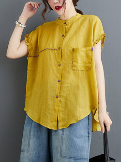 เสื้อผ้าฝ้าย เสื้อผ้าลินิน สไตล์ฤดูร้อน BY Lian Zhi Cotton and linen art สไตล์VINTAGE มีขนาดไซส์อกประมาณ 35-40 นิ้ว