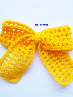 Bancrochet โบว์ถักโครเชต์ Crochet Bow หลากสี 3x5 นิ้ว