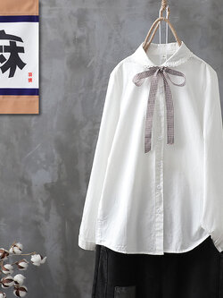 เสื้อเชิ้ตผ้าฝ้ายลินิน ขายเสื้อเชิ้ต ผ้าลินิน เสื้อเชิ้ตผ้าฝ้ายผู้หญิง