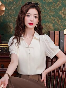 เสื้อเชิ้ตผู้หญิงใส่ทํางาน 390 บาทต่อชิ้น ฟรีค่าจัดส่ง