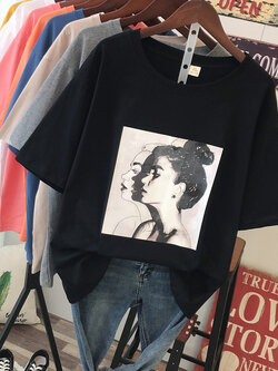 เสื้อยืดคอตตอน สกรีนลายน่ารัก มีหลากหลายสี ส่งฟรีทั่วไทย BY JIMIAO