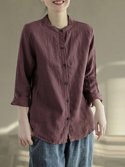 เสื้อลินิน เสื้อผ้าฝ้ายลินิน เสื้อเชิ้ตผ้าลินิน BY Zimo