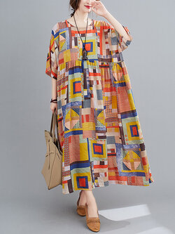 เสื้อผ้าฝ้าย เสื้อผ้าลินิน สไตล์ฤดูร้อน Cotton and linen art สไตล์VINTAGE Lian Zhi