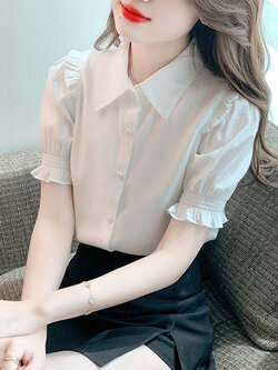 เสื้อลูกไม้ แขนสั้น