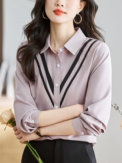 เสื้อเชิ้ตผู้หญิงแขนยาว เสื้อเชิ้ตผู้หญิงใส่ทํางาน 390 บาทต่อชิ้น ฟรีค่าจัดส่ง