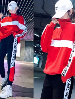 ชุดวอร์ม สูทเกาหลี Jumpsuit ชุดจั้มสูท ชุดเซท 2 ชิ้น ชุดกีฬาผู้หญิง ชุดออกกำลังกาย เสื้อกันหนาว ชุดวอร์มคู่