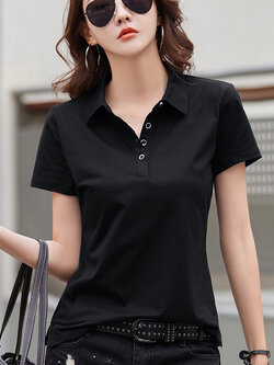 เสื้อยืดสีดำ แฟชั่น เสื้อยืด T-shirt สีดำ สวมใส่สบาย ไม่ร้อน