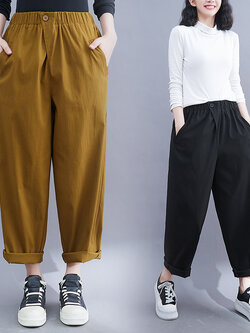 กางเกงผ้าลินิน กางเกงผ้าลินินหญิง กางเกงผ้าลินิน เอว ยางยืด