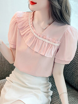 เสื้อลูกไม้ แขนสั้น