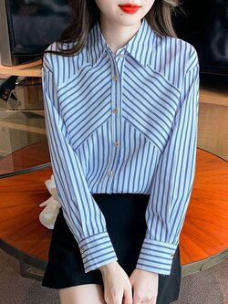 เสื้อเชิ้ตผู้หญิงแขนยาว เสื้อเชิ้ตผู้หญิงใส่ทํางาน 390 บาทต่อชิ้น ฟรีค่าจัดส่ง