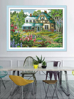 ชุดปักครอสติช รูปบ้าน สอบถามขนาดและสั่งซื้อได้ที่ LINE