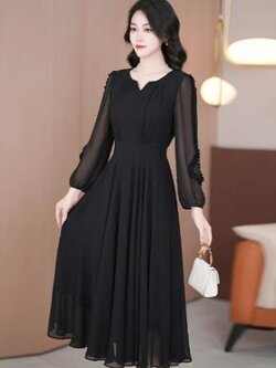 เดรสสีดำสุภาพ เรียบหรู ดูดี เหมาะกับทุกโอกาส | เดรสผู้หญิงแฟชั่นสุภาพ