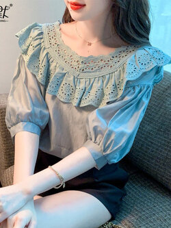 เสื้อลูกไม้ แขนสั้น