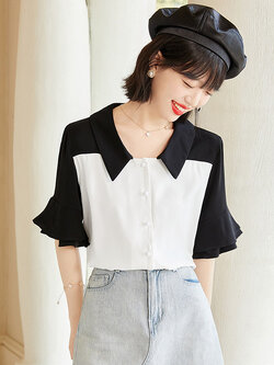 เสื้อลูกไม้ แขนสั้น