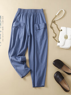 กางเกงผ้าลินิน กางเกงผ้าลินินหญิง กางเกงผ้าลินิน เอว ยางยืด