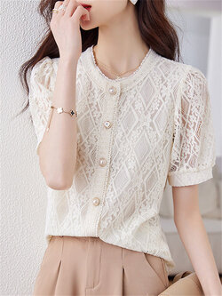 เสื้อลูกไม้ แขนสั้น