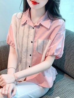 เสื้อเชิ้ตผู้หญิงแขนยาว เสื้อเชิ้ตผู้หญิงใส่ทํางาน 390 บาทต่อชิ้น ฟรีค่าจัดส่ง