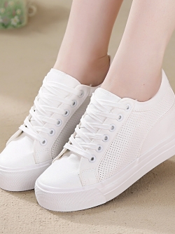 รองเท้าผ้าใบผู้หญิง รองเท้าผ้าใบแฟชั่น ผ้าใบแบบผูกเชือก มีไซส์ 35 36 37 38 39