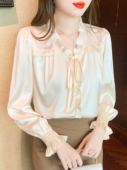 เสื้อเชิ้ตผู้หญิงแขนยาว เสื้อเชิ้ตผู้หญิงใส่ทํางาน 390 บาทต่อชิ้น ฟรีค่าจัดส่ง