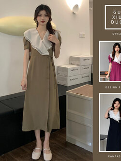 เดรสแขนสั้นมีไซส์L-4XLอก38-47นิ้ว