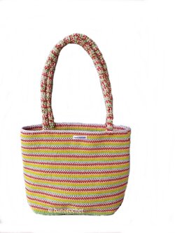 Bancrochet กระเป๋าถักโครเชต์ crochet bag หลากสี 24*32*9 สาย29 cm