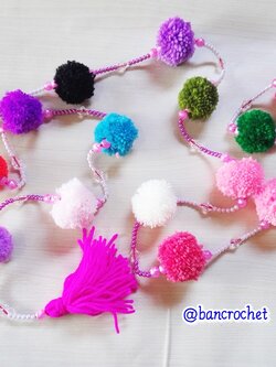 Bancrochet ม่านประตูโครเชต์ มู่ลี่ฉากกันห้อง crochet door hanging หลากสี 160 cm