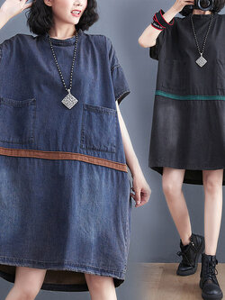 เสื้อทีเชิ้ตคนอ้วนผู้หญิงสไตล์คอตตอนลินินมีไซต์อก 47-48 นิ้ว