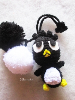 ที่ห้อยกระเป๋า พวงกุญแจตุ๊กตาแบดแบดมารุปอมปอม dolls pom pom amigurumi crochet keychain