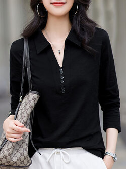 เสื้อยืดสีดำ แฟชั่น เสื้อยืด T-shirt สีดำ สวมใส่สบาย ไม่ร้อน