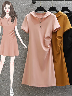 เดรสแขนสั้น มีไซส์ L-4XLอก 38-47 นิ้ว ใส่ได้ทั้งสาวหุ่นดีน่ารักจนถึงสาวอวบพลัสไซส์