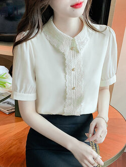 เสื้อลูกไม้ แขนสั้น