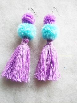 ต่างหูถักโครเชต์ crochet earrings หลากสี 4-6 นิ้ว