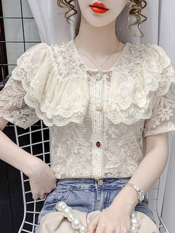 เสื้อลูกไม้ แขนสั้น