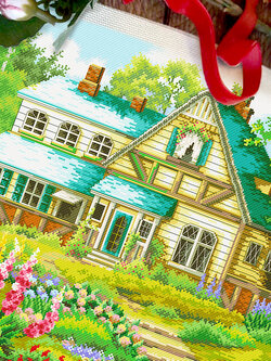 ชุดปักครอสติช รูปบ้าน สอบถามขนาดและสั่งซื้อได้ที่ LINE