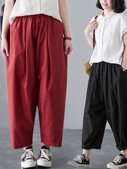 กางเกงผ้าลินิน กางเกงผ้าลินินหญิง กางเกงผ้าลินิน เอว ยางยืด